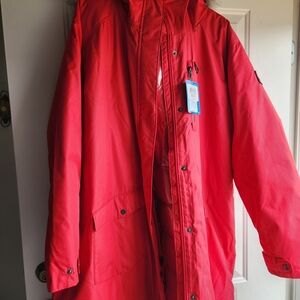 Columbia Women's Bright Red Raincoat with Hood